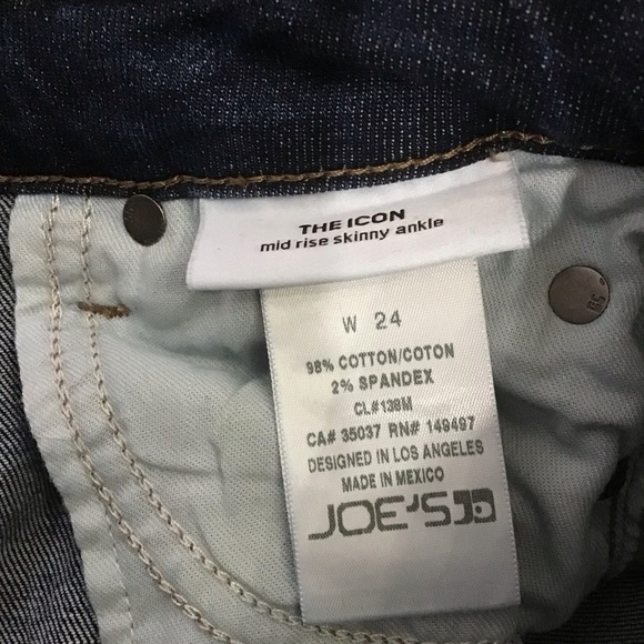 JOE’S jeans The Icon mid rise ankle skinny size 24 dark blue - Picture 5 of 11